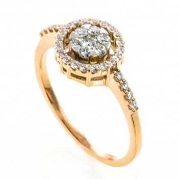 Anillo Rosa con Brillantes