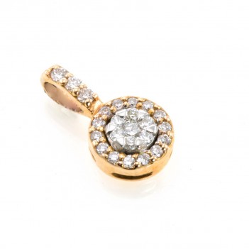 Colgante en Oro Rosa con Brillantes