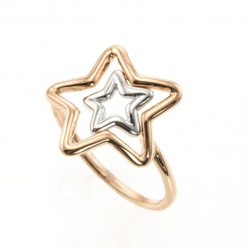 Anillo oro rosa estrella
