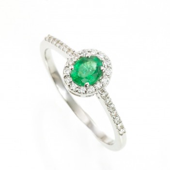 Anillo esmeralda oro blanco