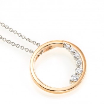 Colgante oro rosa brillantes 0.12 quilates