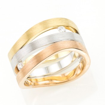 Anillo en oro trio de colores