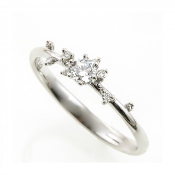 Anillo brillantes en oro blanco