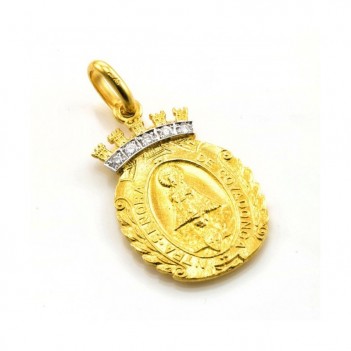Medalla virgen de Covadonga brillantes
