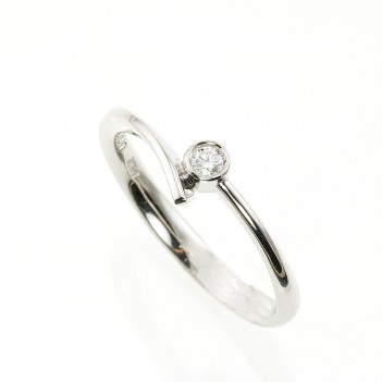 Anillo oro blanco brillante 0.05 quilates