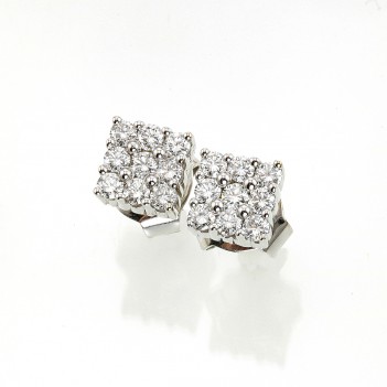 Pendientes oro blanco brillantes 0.38 quilates