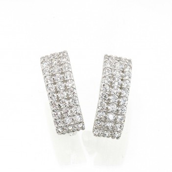 Pendientes oro blanco circonitas