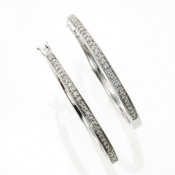 Aretes oro blanco brillantes