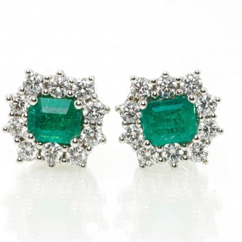 Pendientes con esmeraldas de 0.95 quilates