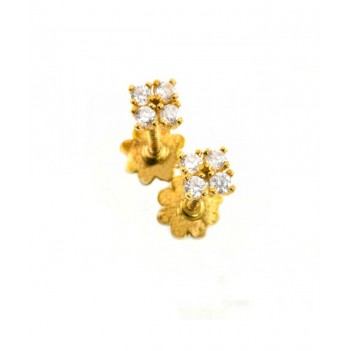 Pendientes Bebé Oro Amarillo 4 Circonitas