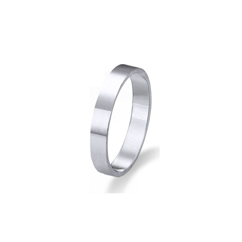 Alianza Plana Oro Blanco 4 mm