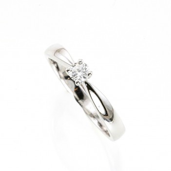 Anillo en oro blanco brillante 0.15 quilates