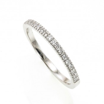 Anillo media alianza oro blanco