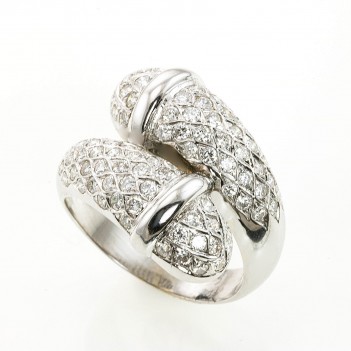 Anillo ancho oro blanco brillantes