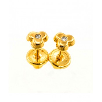 Pendientes Bebé Oro Amarillo y Brillantes