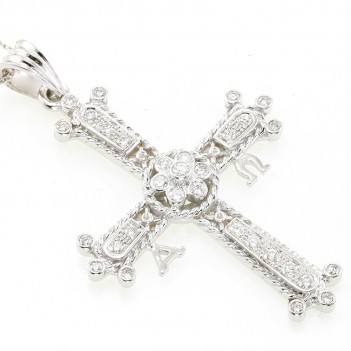 Cruz de la Victoria en oro blanco brillantes