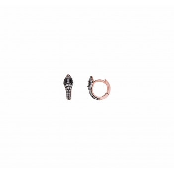 Pendientes plata rosa circonitas serpiente