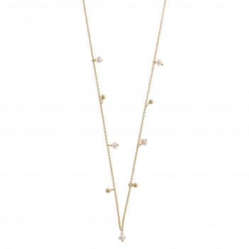 Collar plata dorada perlitas