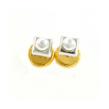 Pendientes bebé oro blanco perla