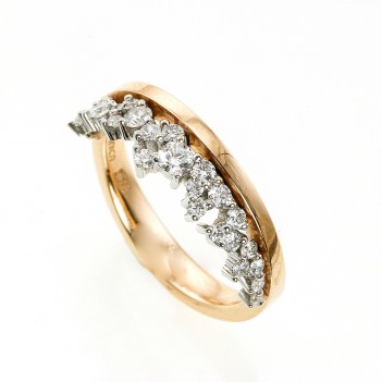 Anillo oro rosa corona