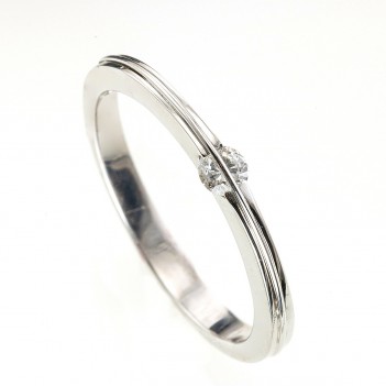 Anillo oro blanco brillante 0.12 quilates