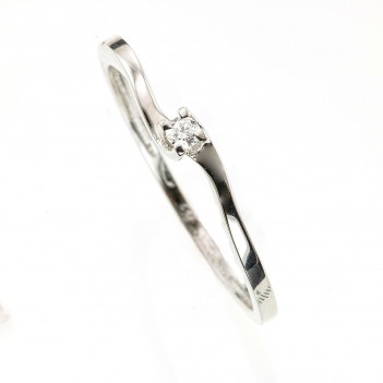 Anillo oro blanco brillante 0.04 quilates