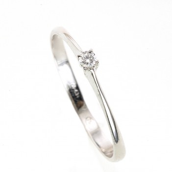 Anillo en oro blanco brillante 0.04 quilates