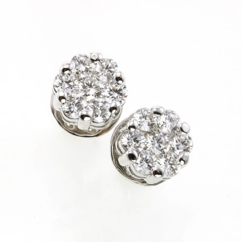 Pendientes oro blanco brillantes 1.06 quilates
