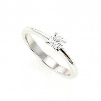 Anillo oro blanco brillantes 0.30 quilates