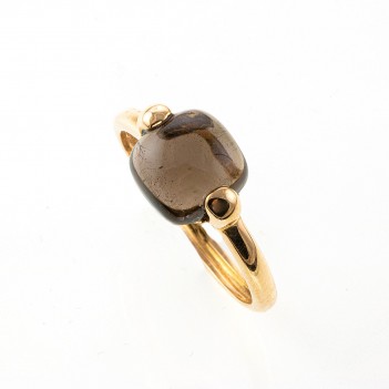 Anillo oro rosa cuarzo fumé