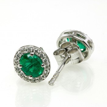 Pendientes oro blanco esmeralda 0.62 quilates