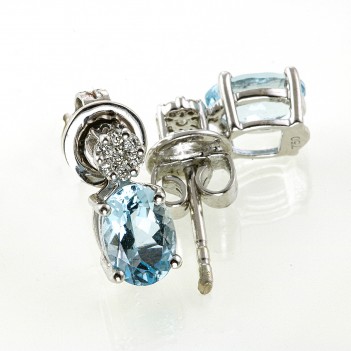Pendientes aguamarinas brillantes