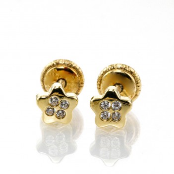 Pendientes bebé oro amarillo brillantes