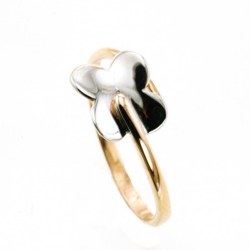 Anillo bicolor rosa y blanco