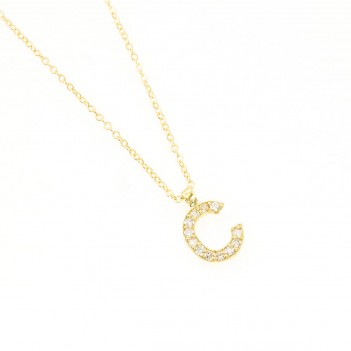 Colgante oro amarillo letra C brillantes