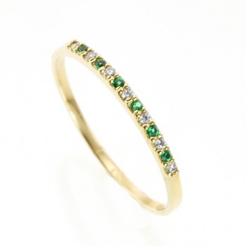Anillo oro amarillo circonitas verdes