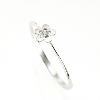 Anillo oro blanco circonita