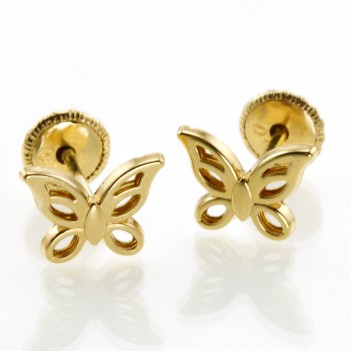 Pendientes oro amarillo mariposa