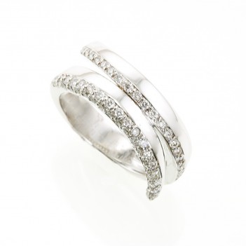 Anillo oro blanco brillantes 0.49 quilates