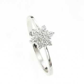 Anillo en oro blanco brillantes 0.18 quilates