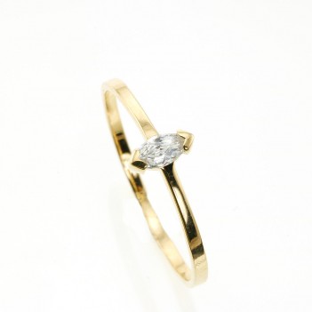Anillo oro amarillo circonita talla maquise