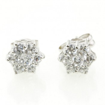 Pendientes oro blanco circonitas