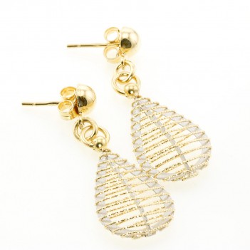 Pendientes oro amarillo semi largos