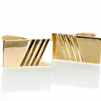 Gemelos oro amarillo rectangulares